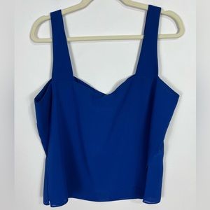 Ursula of Switzerland Blue Chiffon top with sequins trim size 18